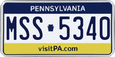 PA license plate MSS5340