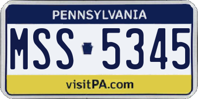 PA license plate MSS5345