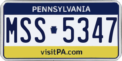 PA license plate MSS5347