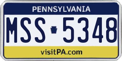 PA license plate MSS5348