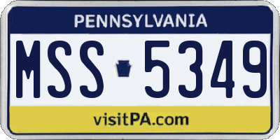 PA license plate MSS5349