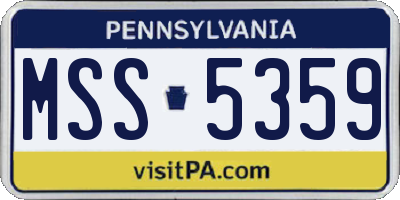 PA license plate MSS5359