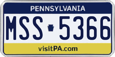 PA license plate MSS5366
