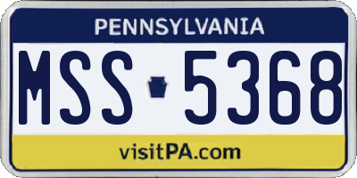 PA license plate MSS5368