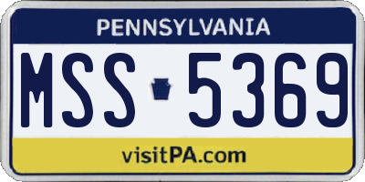 PA license plate MSS5369