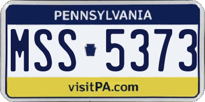 PA license plate MSS5373