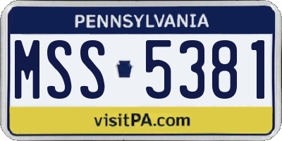 PA license plate MSS5381