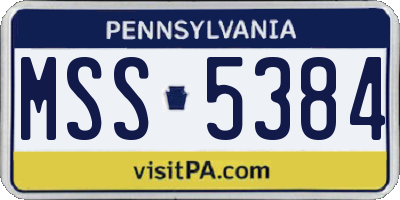 PA license plate MSS5384