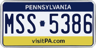 PA license plate MSS5386