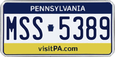 PA license plate MSS5389
