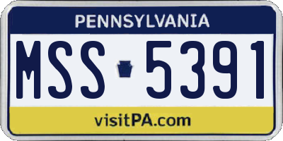 PA license plate MSS5391