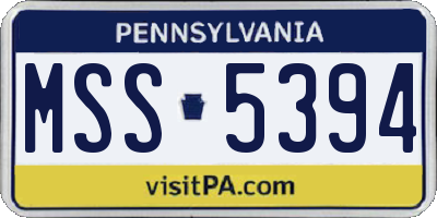 PA license plate MSS5394