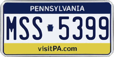 PA license plate MSS5399