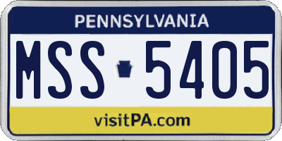 PA license plate MSS5405