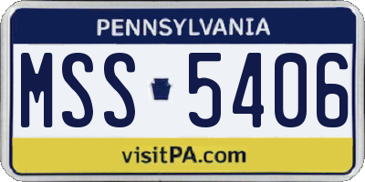 PA license plate MSS5406