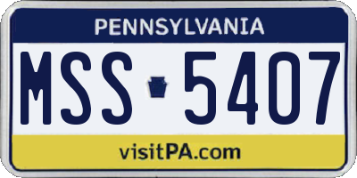 PA license plate MSS5407