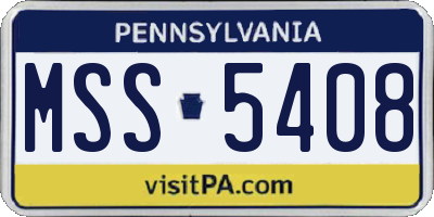 PA license plate MSS5408
