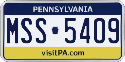PA license plate MSS5409