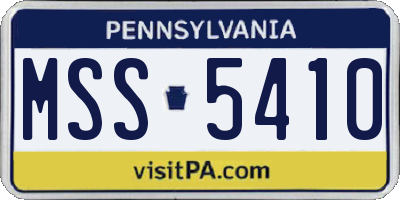 PA license plate MSS5410