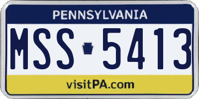 PA license plate MSS5413