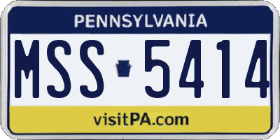 PA license plate MSS5414