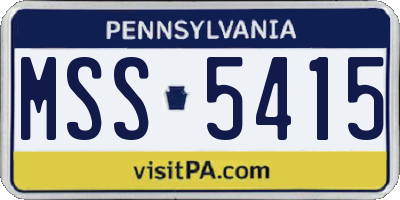 PA license plate MSS5415