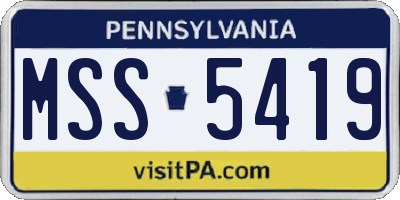 PA license plate MSS5419