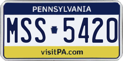 PA license plate MSS5420