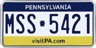 PA license plate MSS5421