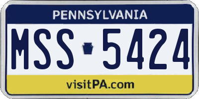 PA license plate MSS5424