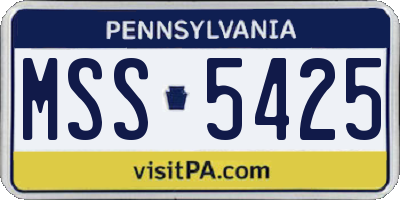 PA license plate MSS5425
