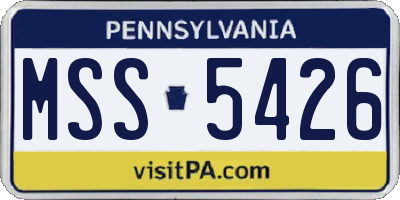 PA license plate MSS5426