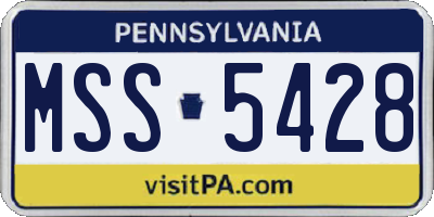 PA license plate MSS5428
