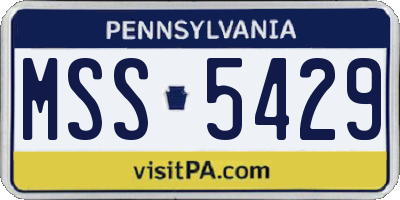 PA license plate MSS5429