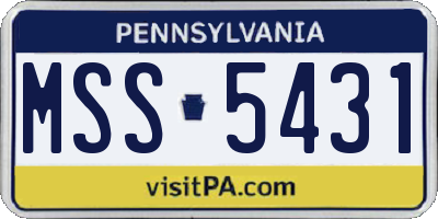 PA license plate MSS5431