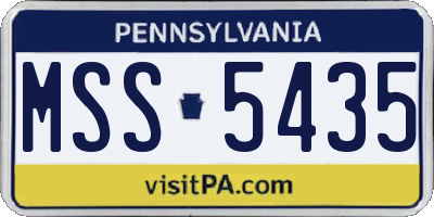 PA license plate MSS5435