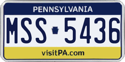 PA license plate MSS5436