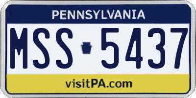 PA license plate MSS5437