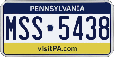 PA license plate MSS5438
