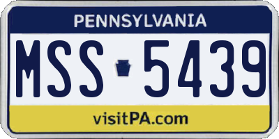 PA license plate MSS5439