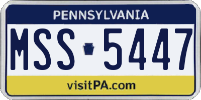 PA license plate MSS5447
