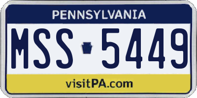 PA license plate MSS5449