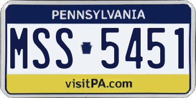 PA license plate MSS5451