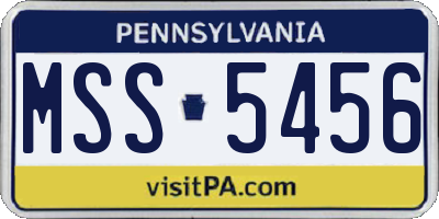 PA license plate MSS5456