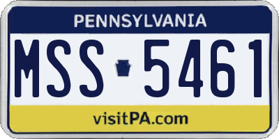 PA license plate MSS5461