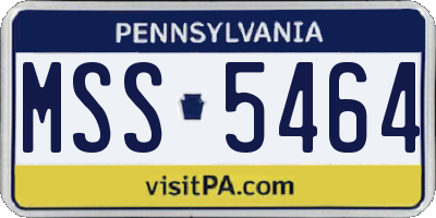 PA license plate MSS5464