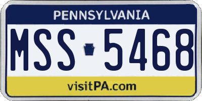 PA license plate MSS5468
