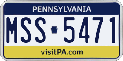 PA license plate MSS5471