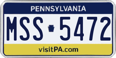 PA license plate MSS5472