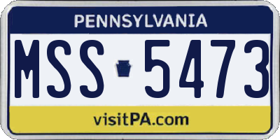 PA license plate MSS5473